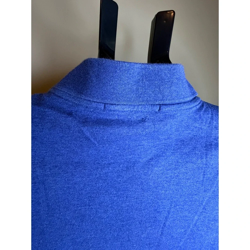 Polo Ralph Lauren Mens Large Blue Heathered Short Sleeve Pony Logo Polo Shirt
